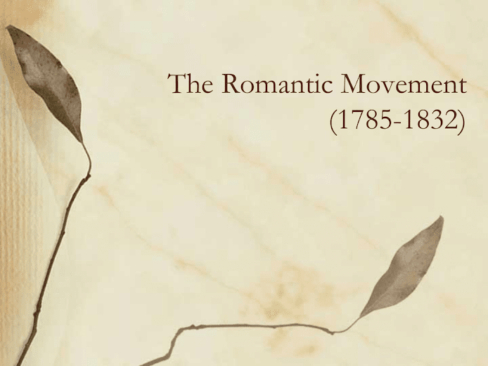 Romanticism: The Role of Nature Over Culture